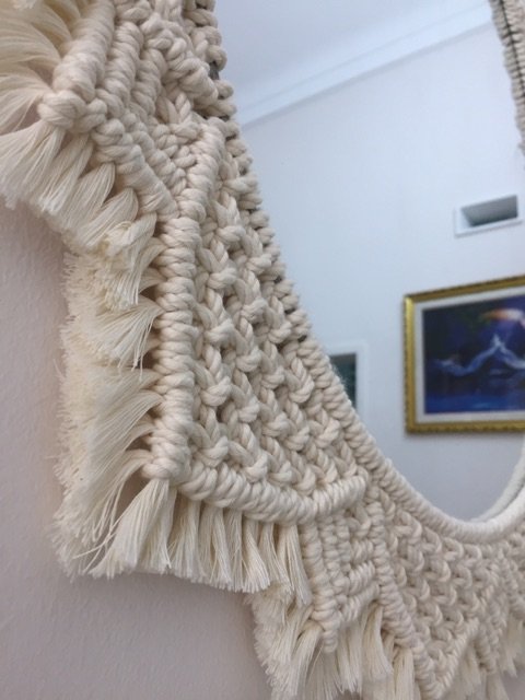 Gương tròn Macrame trang trí size lớn - Ảnh 4