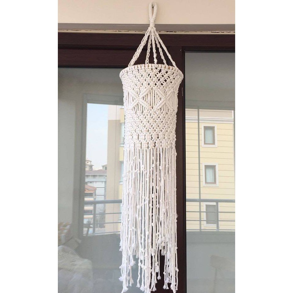Chao đèn macrame 20cm - phong cách decor trang trí nhà cửa - Ảnh 4