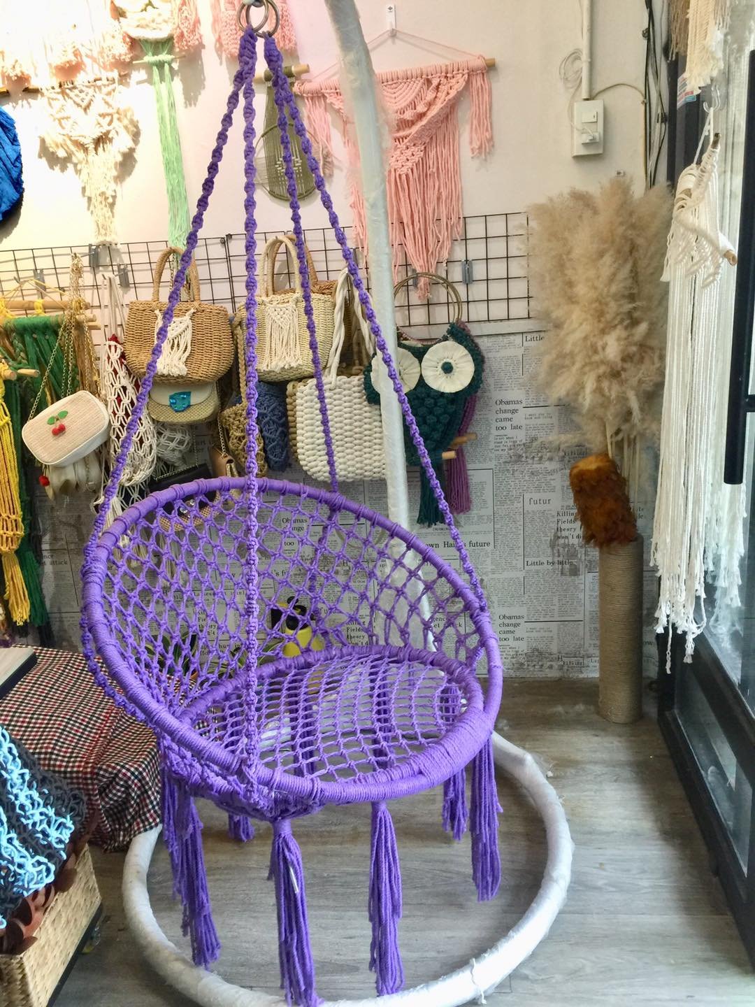 Ghế đu Macrame size người lớn - ảnh Thật - Nhiều màu - Ảnh 11