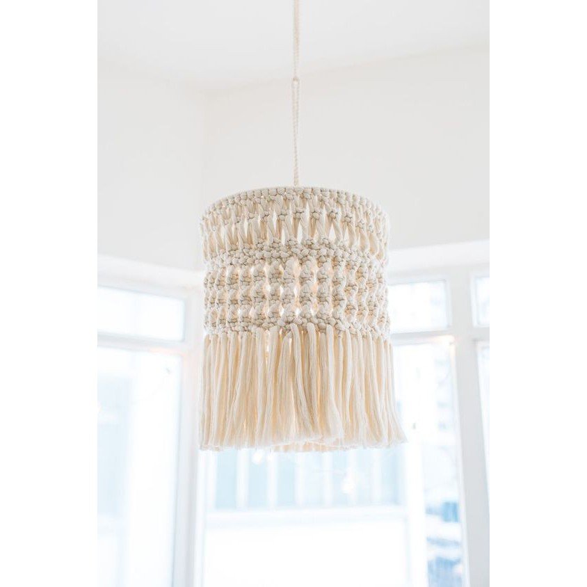 Chao đèn macrame 20cm - phong cách decor trang trí nhà cửa - Ảnh 3