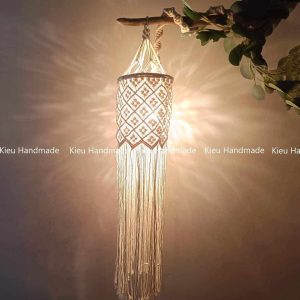 Chao đèn macrame 15cm - phong cách decor trang trí nhà cửa