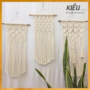 Set 3 món macrame treo trang trí tường