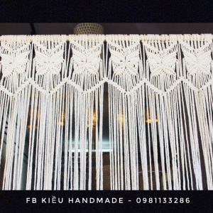 Rèm cửa rèm vách ngăn đan dây phong cách vintage trang trí sang trọng bằng Macrame