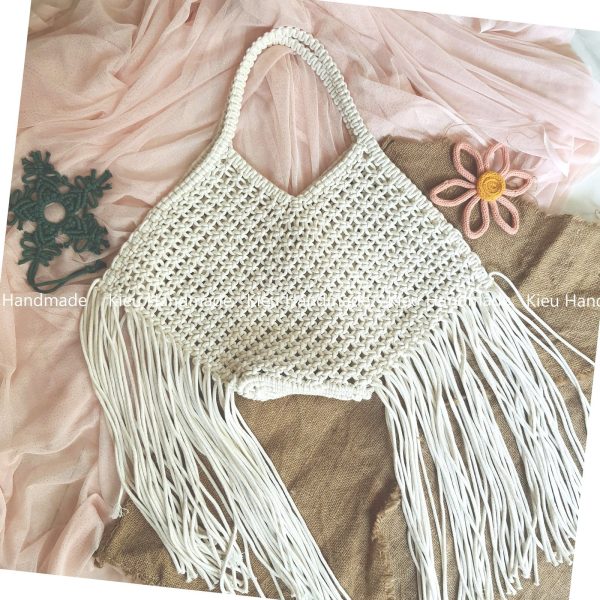Túi tua rua đi biển.Túi macrame siêu xinh giành cho mùa hè phong cách boho, vintage