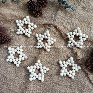 Ngôi sao hạt gỗ, móc khoá ngôi sao gỗ,trang trí noel ngôi sao gỗ