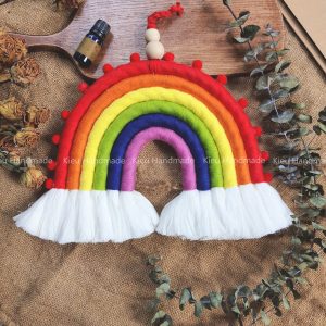 Cầu vòng macrame, cầu vòng trang trí phòng bé,cầu vòng tua rua quà tặng cho bé
