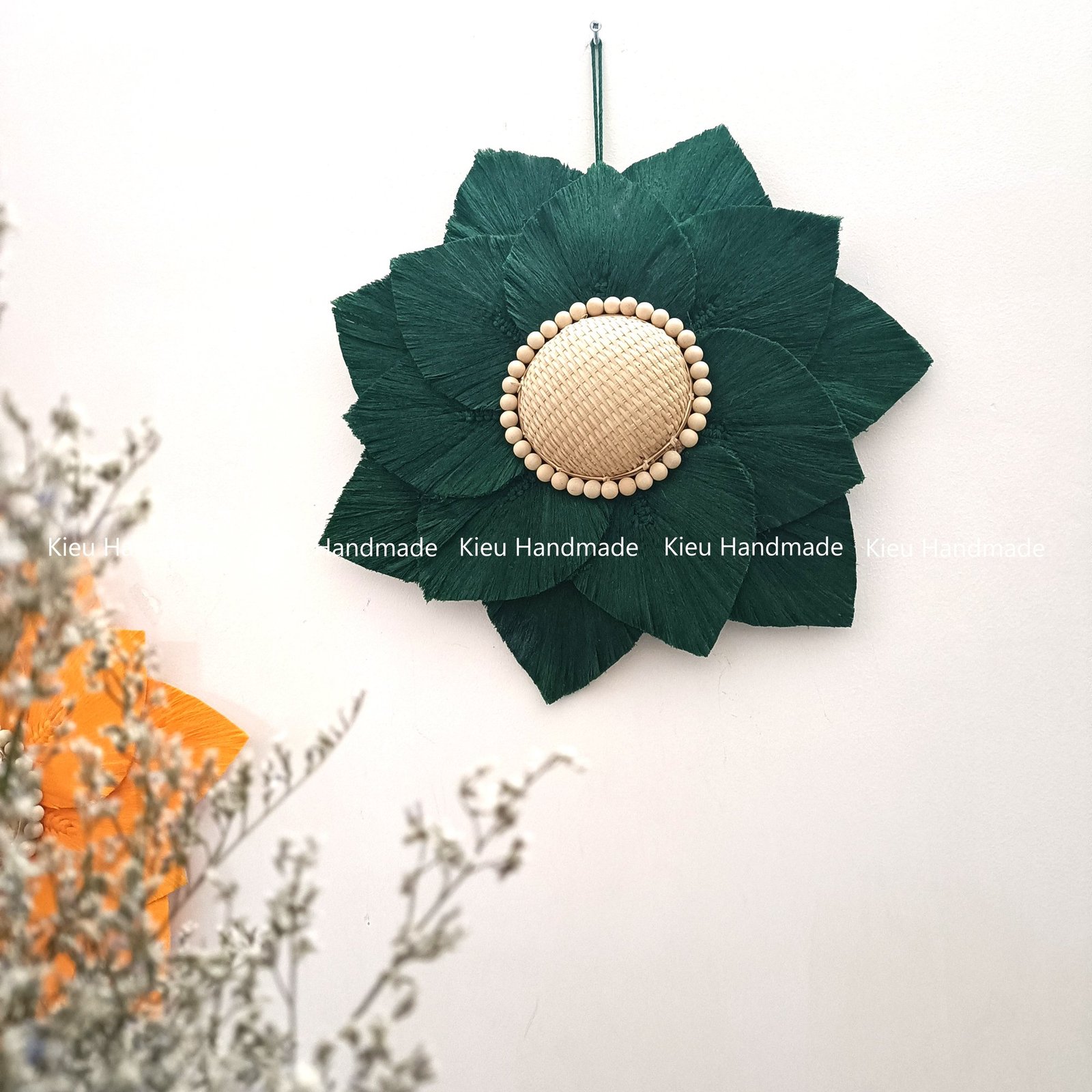 Mành Macrame hoa hướng dương phối màu trang trí - Ảnh 9