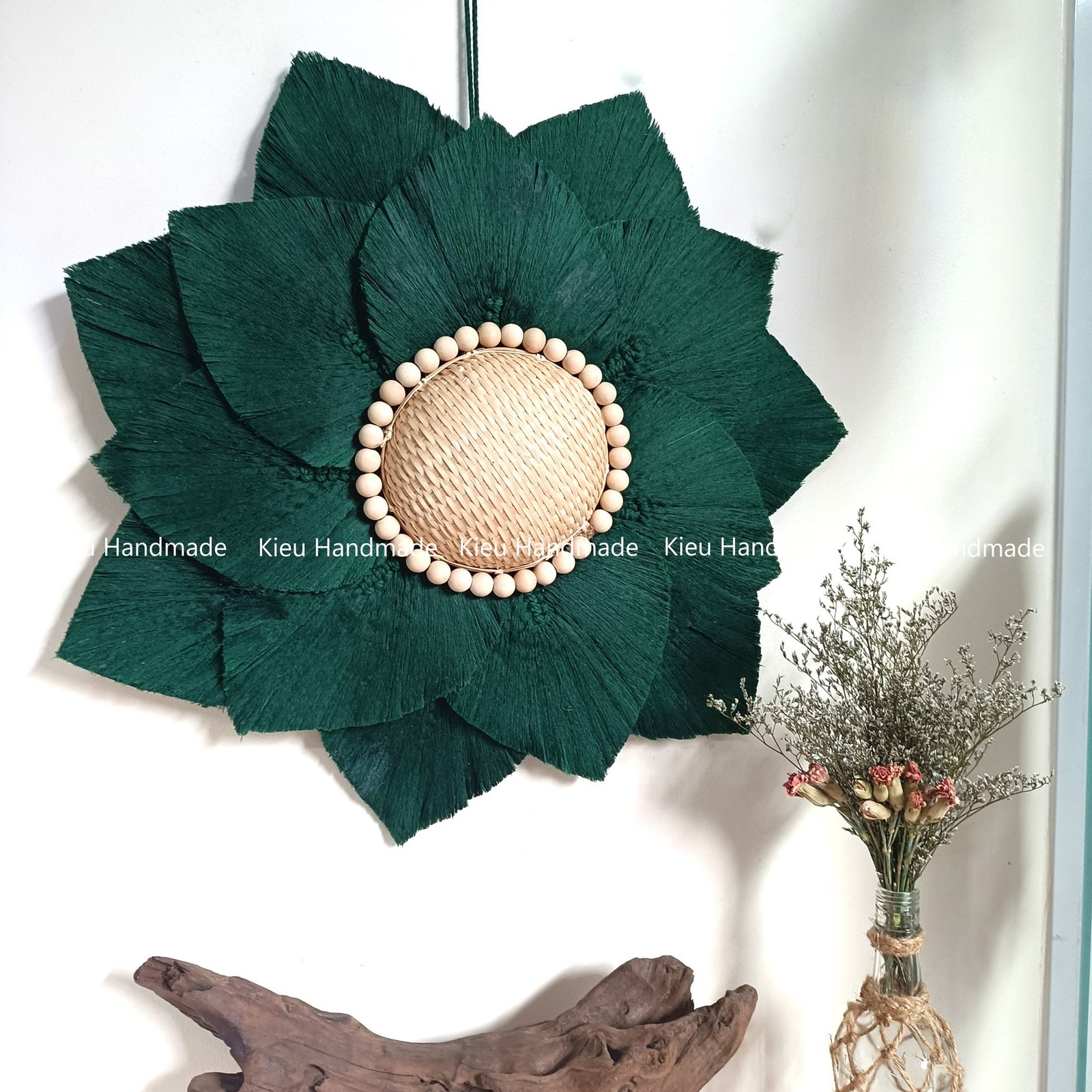 Mành Macrame hoa hướng dương phối màu trang trí - Ảnh 4