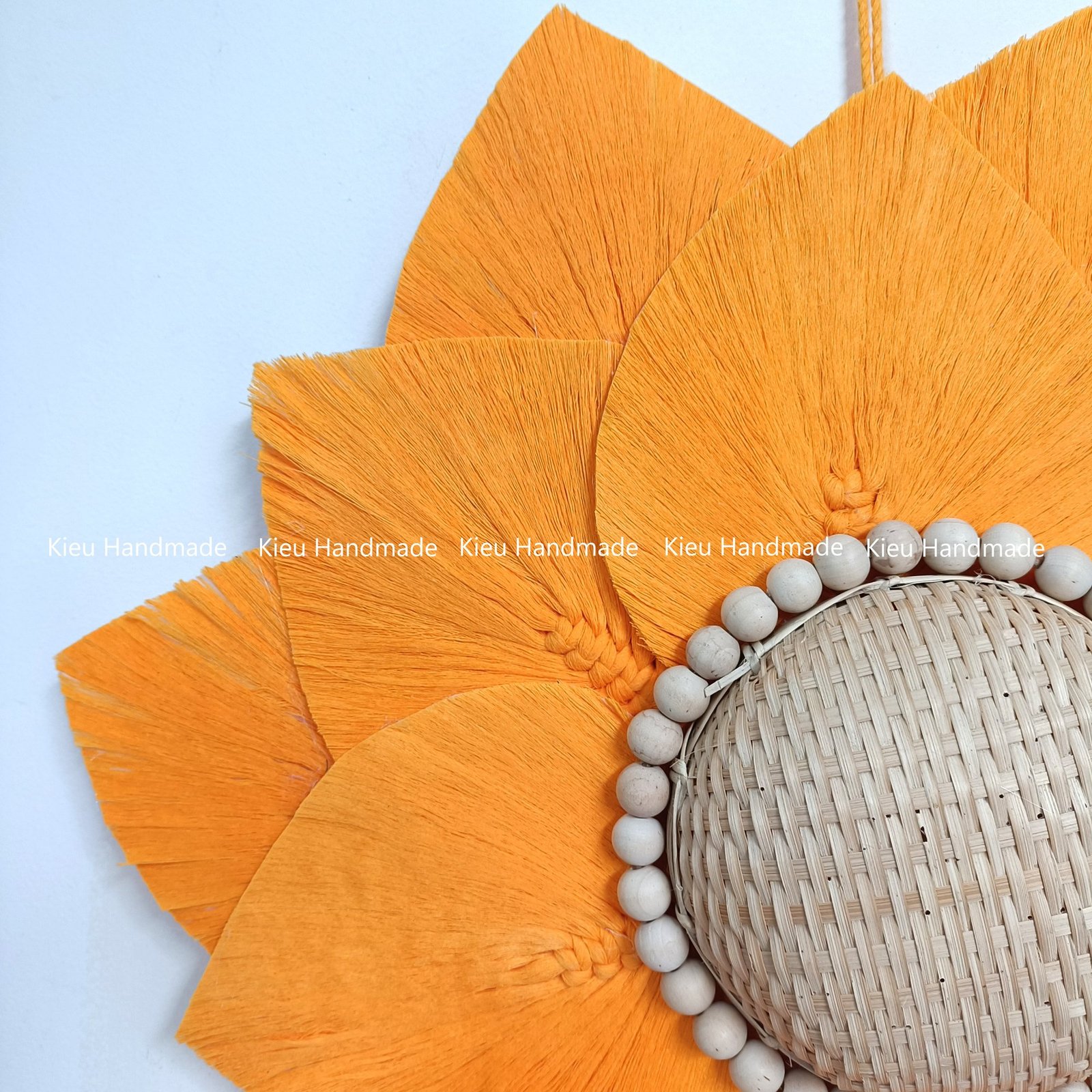 Mành Macrame hoa hướng dương phối màu trang trí - Ảnh 3