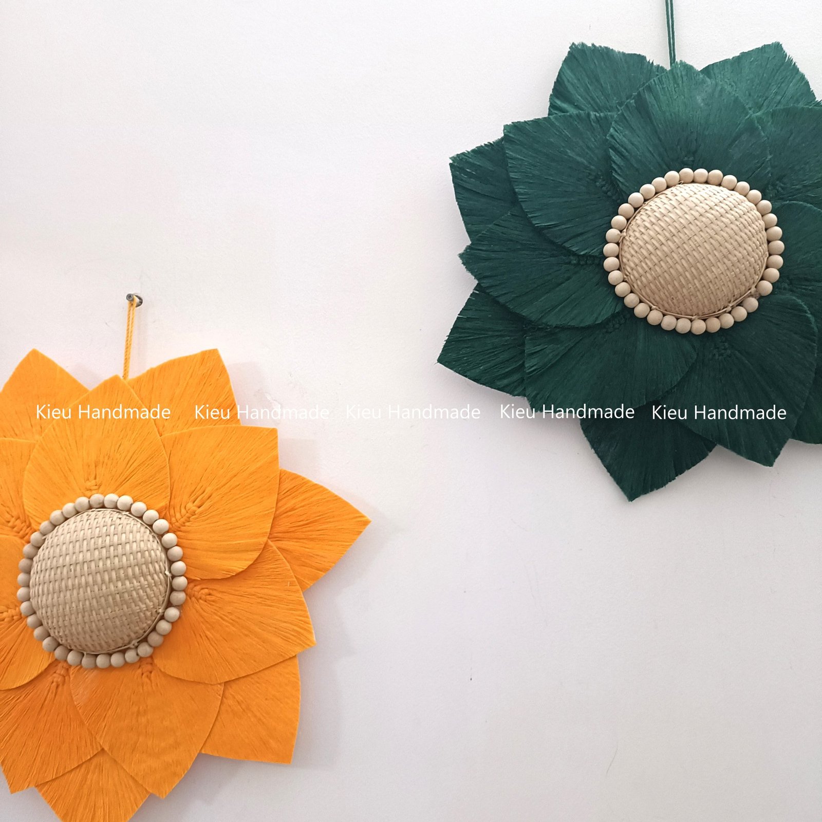 Mành Macrame hoa hướng dương phối màu trang trí - Ảnh 7