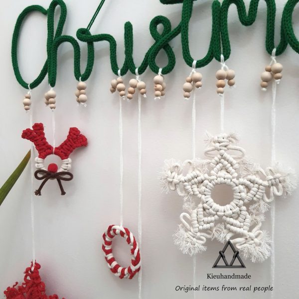 Set đồ trang trí Giáng Sinh Macrame. Quà Tặng Giáng Sinh cho người thân và bạn bè - Ảnh 6