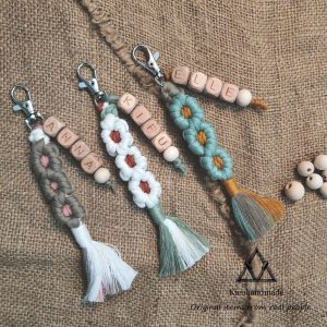 Móc Khóa Hoa Mai Macrame, Phụ Kiện Đeo Túi Hoặc Balo, Món Quà Xinh Xắn Cho Người Thân Và Bạn Bè