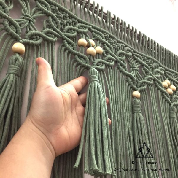 Rèm Cửa Sổ Kết Hợp Hạt Gỗ Chống Nắng Đẹp Thắt Bằng Dây Thừng Macrame - Ảnh 8