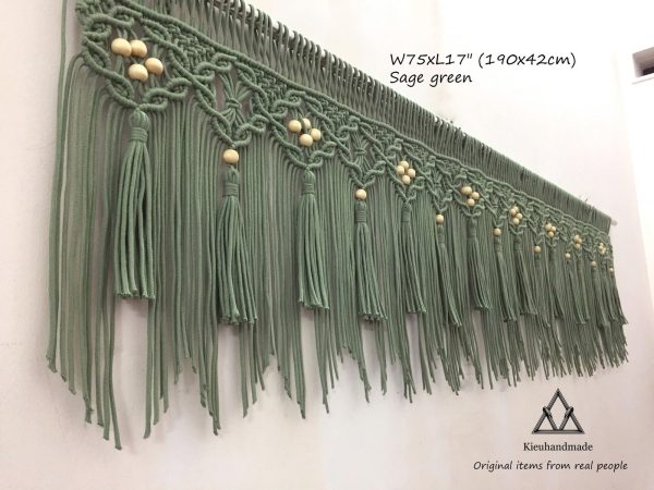 Rèm Cửa Sổ Kết Hợp Hạt Gỗ Chống Nắng Đẹp Thắt Bằng Dây Thừng Macrame - Ảnh 7