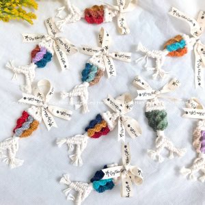 Móc chìa khoá macrame hình cá, móc khoá boho, móc khoá xinh xắn, nhiều màu sắc