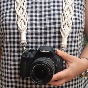 Dây đeo máy ảnh dành cho máy Fuji, Canon, Nikon, Sony.. - Macrame Camera Strap - Made by Kieu Handmade