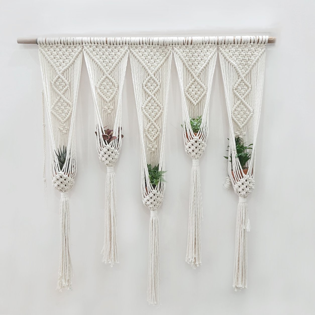 Rèm Macrame Treo Cây – Set 6 chậu