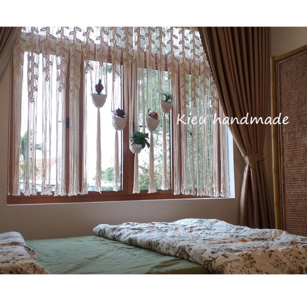 Rèm Cửa Sổ Chống Nắng Đẹp Thắt Bằng Dây Thừng Macrame - Ảnh 6