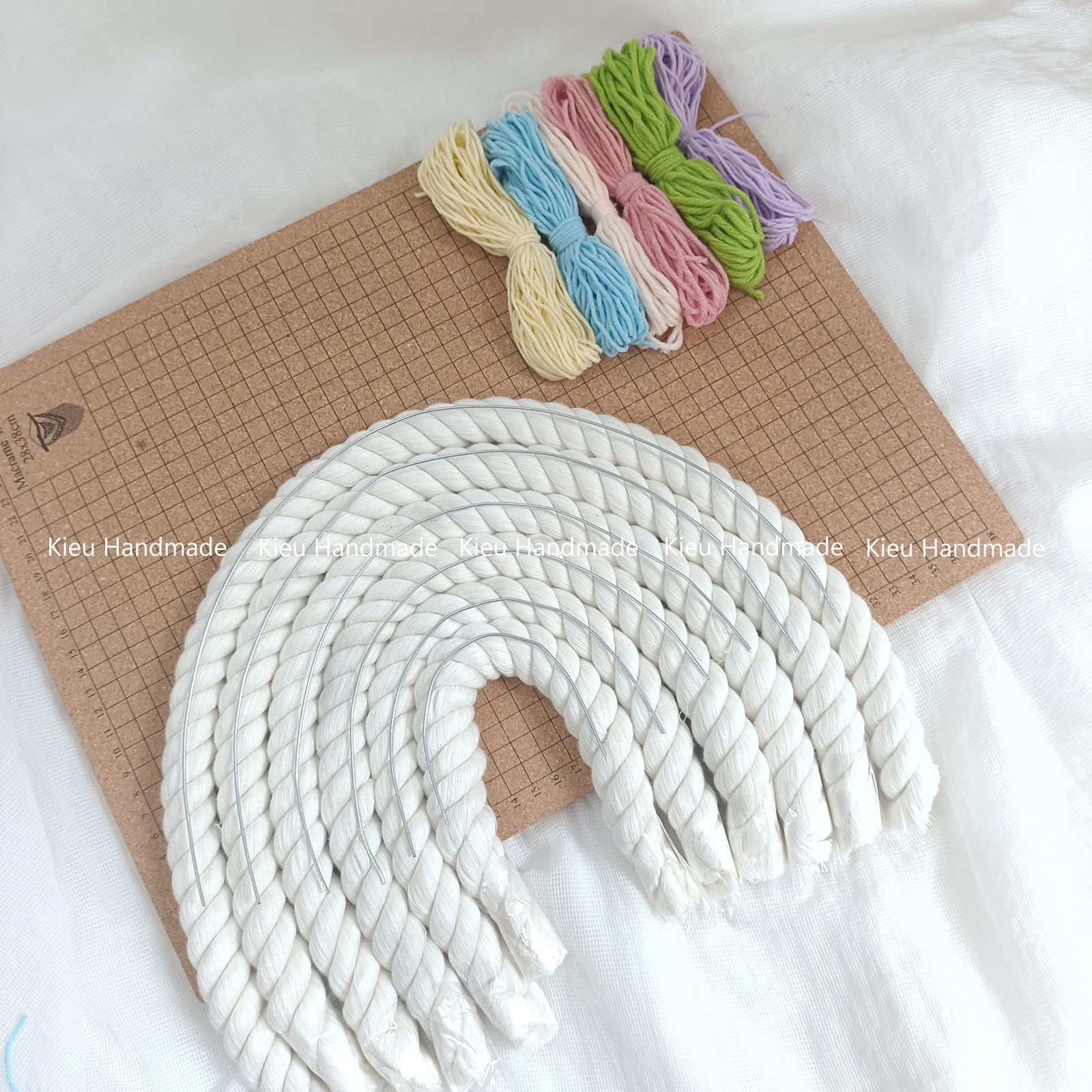 Bộ KIT nguyên liệu macrame làm Cầu vồng size lớn - Kèm video và sách hướng dẫn - Ảnh 5