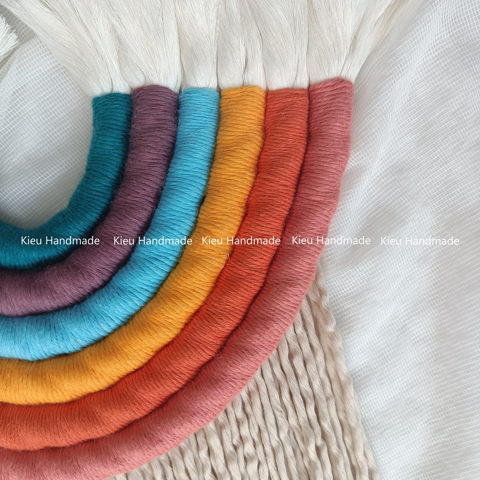 Bộ KIT nguyên liệu macrame làm Cầu vồng size lớn - Kèm video và sách hướng dẫn - Ảnh 2