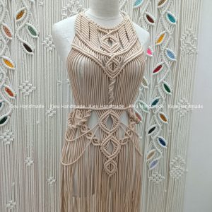 Đầm macrame, đầm tết dây phong cách Boho, đầm maxi đi biển, chụp hình ngoại cảnh